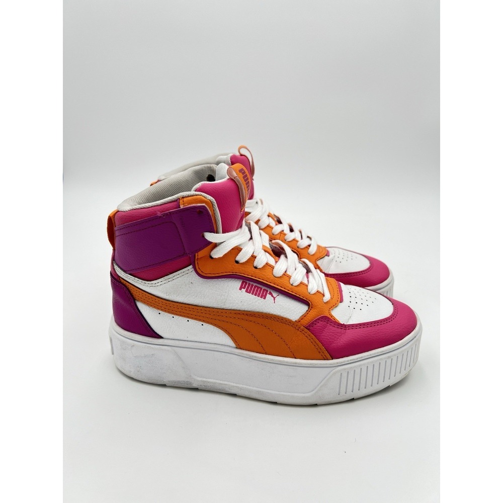 PUMA Carina Mid Women's White Pink Orange High Top Sneakers Size 8.5 - Picture 10 of 10